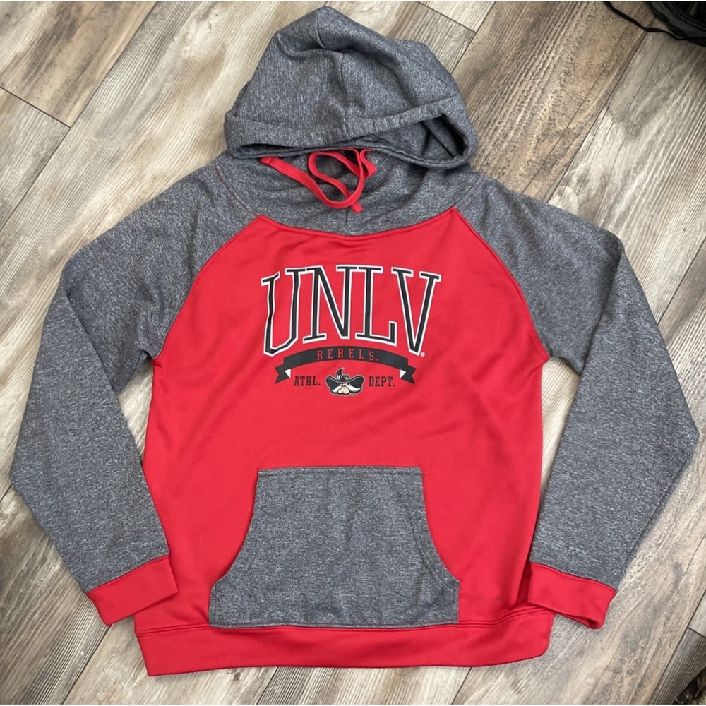 Champion Elite UNLV Rebels Pullover Hoodie Size M Gray Cotton Stretch - Picture 1 of 4